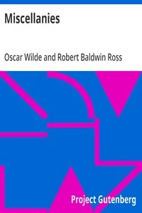 Miscellanies — Oscar Wilde