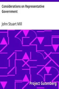 Considerations on Representative Government — John Stuart Mill