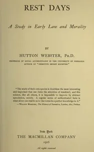 Rest days — Hutton Webster