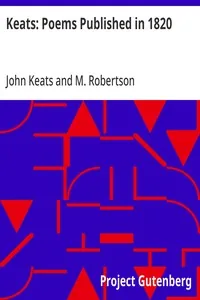 Keats: Poems Published in 1820 — John Keats