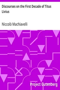 Discourses on the First Decade of Titus Livius — Niccolò Machiavelli